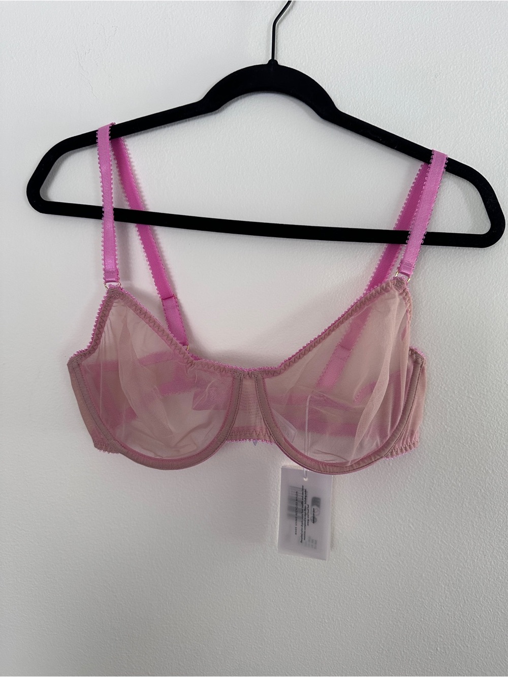 Dora Larsen Pink Sheer Underwire Bra